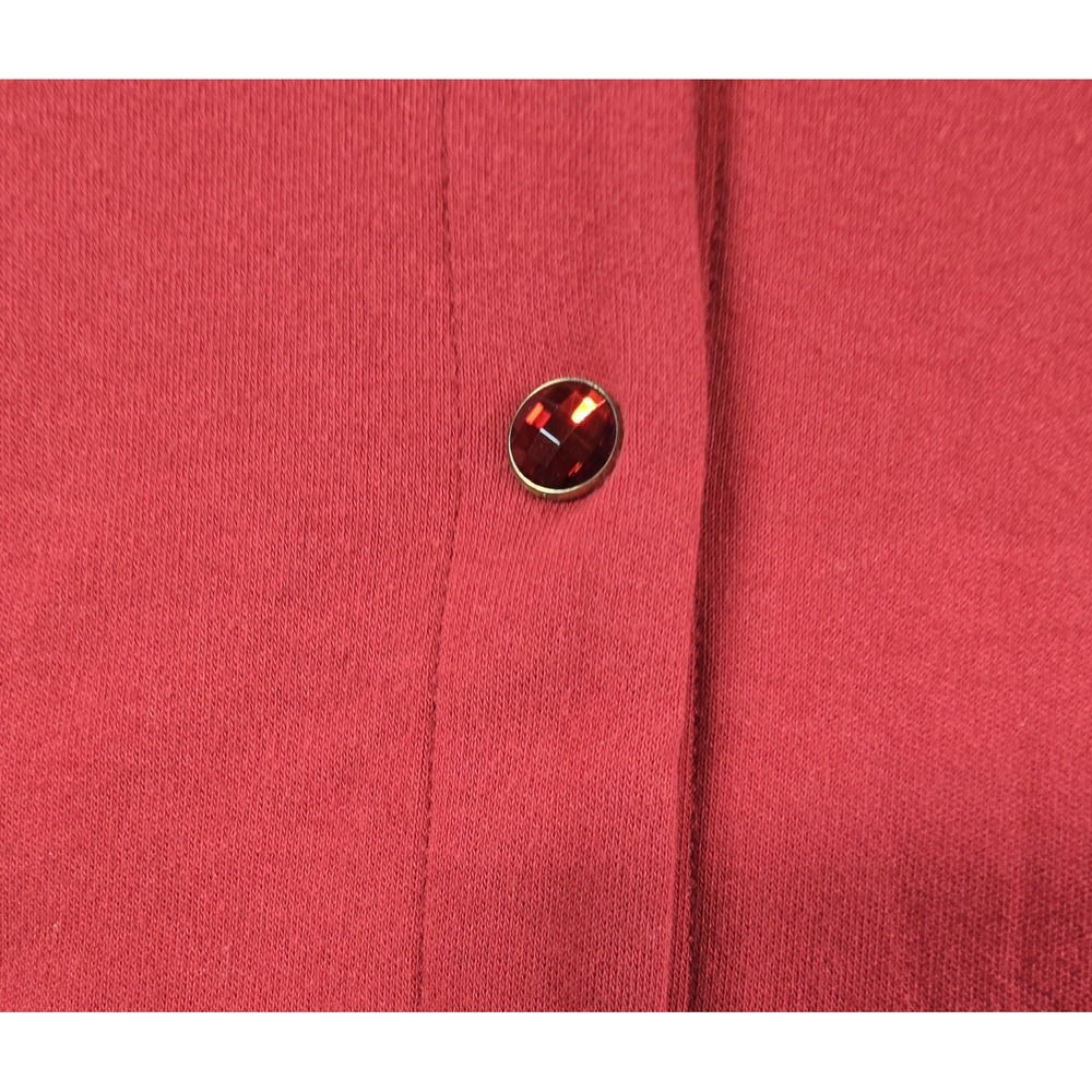 Quacker Factory Women's Holiday Joy V-Neck Cardigan Duet Tunic Top Red XL - Picture 7 of 16